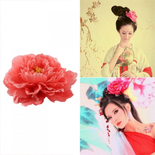Chinese folk dance headdress silk peony  hair accessories tang empress princess drama photography cosplay head flowers
